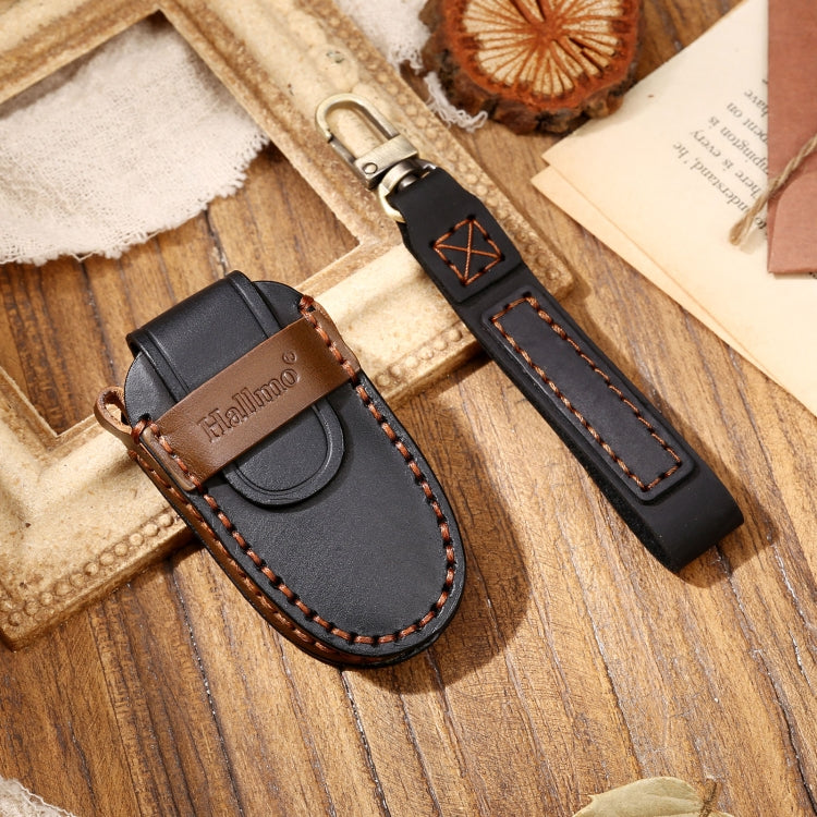 Hallmo Car Cowhide Leather Key Protective Cover Key Case for Tesla Model 3 / S A Style(Black) - free shipping - PMC TechLife - Order now!