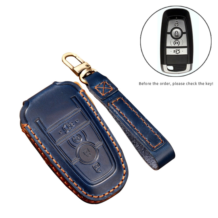 Hallmo Car Cowhide Leather Key Protective Cover Key Case for Ford Focus C Style(Black) - free shipping - PMC TechLife - Order now!