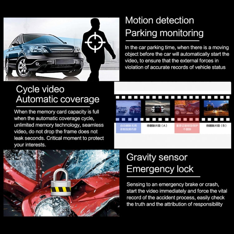 G30 2.2 inch Car 480P Single Recording Driving Recorder DVR Support Parking Monitoring / Loop Recording - Car DVRs by PMC TechLife | Online Shopping South Africa | PMC TechLife | Buy Now Pay Later Mobicred
