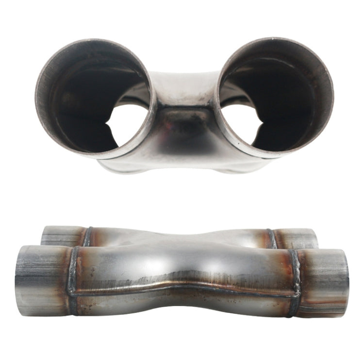 Dual 2.5 inch Car Universal 304 Stainless Steel X-type Exhaust Pipe - Exhaust Pipes by PMC TechLife | Online Shopping South Africa | PMC TechLife