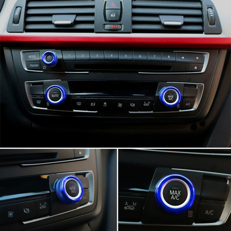 3 PCS Car Metal Air Conditioner Knob Case for BMW X1 / X2 / GT (Blue) - Decoration Rings by PMC Jewellery | Online Shopping South Africa | PMC Jewellery | Buy Now Pay Later Mobicred