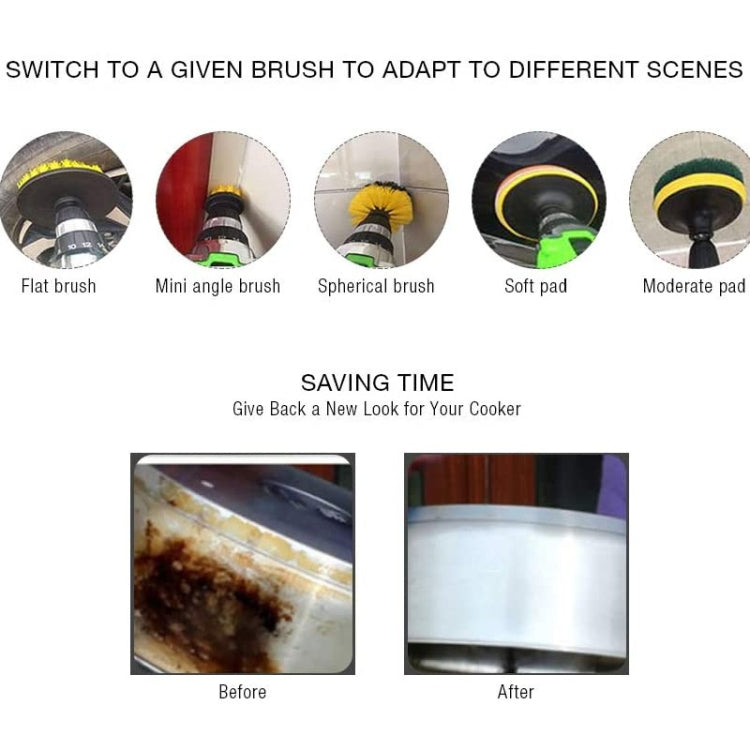 23 in 1 Floor Wall Window Glass Cleaning Descaling Electric Drill Brush Head Set - Sponges, Cloths & Brushes by PMC TechLife | Online Shopping South Africa | PMC TechLife | Buy Now Pay Later Mobicred