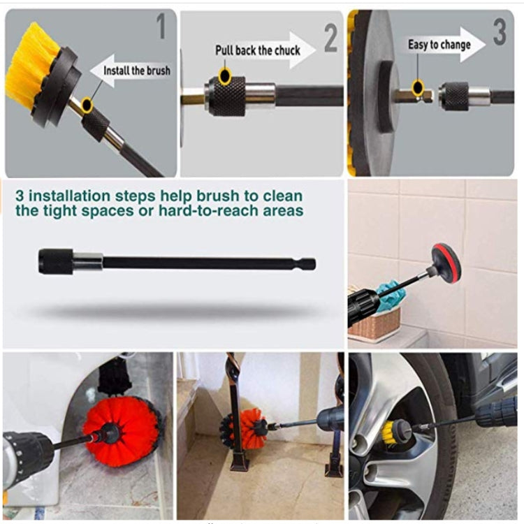 37 in 1 Floor Wall Window Glass Cleaning Descaling Electric Drill Brush Head Set - Sponges, Cloths & Brushes by PMC TechLife | Online Shopping South Africa | PMC TechLife | Buy Now Pay Later Mobicred