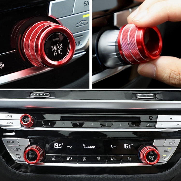 3 PCS / Set Air Conditioning Knob Metal Decorative Ring for BMW X3 / X4 / 5 Series / 7 Series / 6 Series GT (Red) - Decoration Rings by PMC TechLife | Online Shopping South Africa | PMC TechLife | Buy Now Pay Later Mobicred