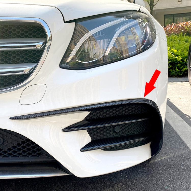 Car Front Wind Knife Decoration Sticker Strip for Mercedes-Benz E Class W213 2016-2020/E200/E260/E300 (Carbon Fiber Black) - free shipping - PMC TechLife - Order now!