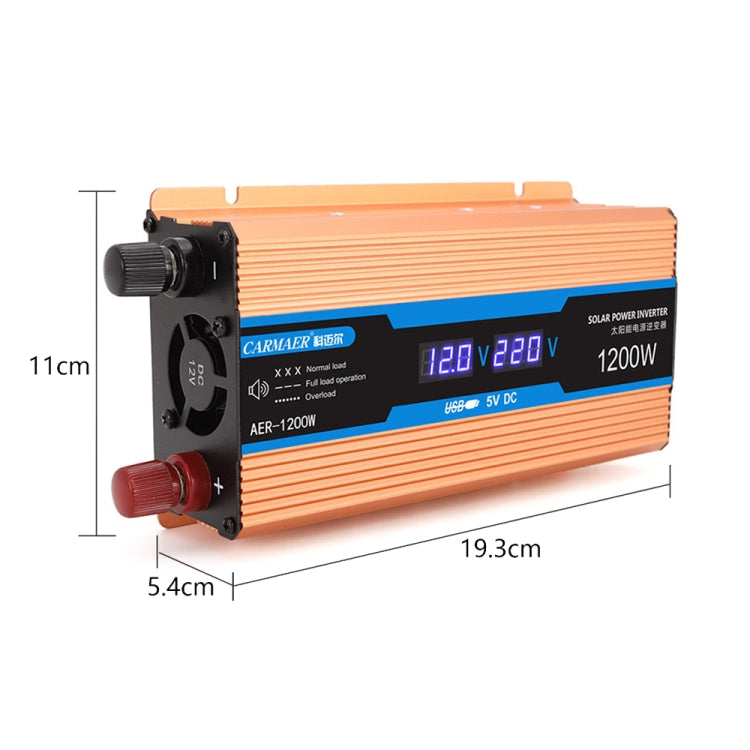 Carmaer Modified Sine Wave 24V to 220V 1200W Car Multi-function Double Digital Display Inverter Household Power Converter - Modified Square Wave by PMC TechLife | Online Shopping South Africa | PMC TechLife | Buy Now Pay Later Mobicred