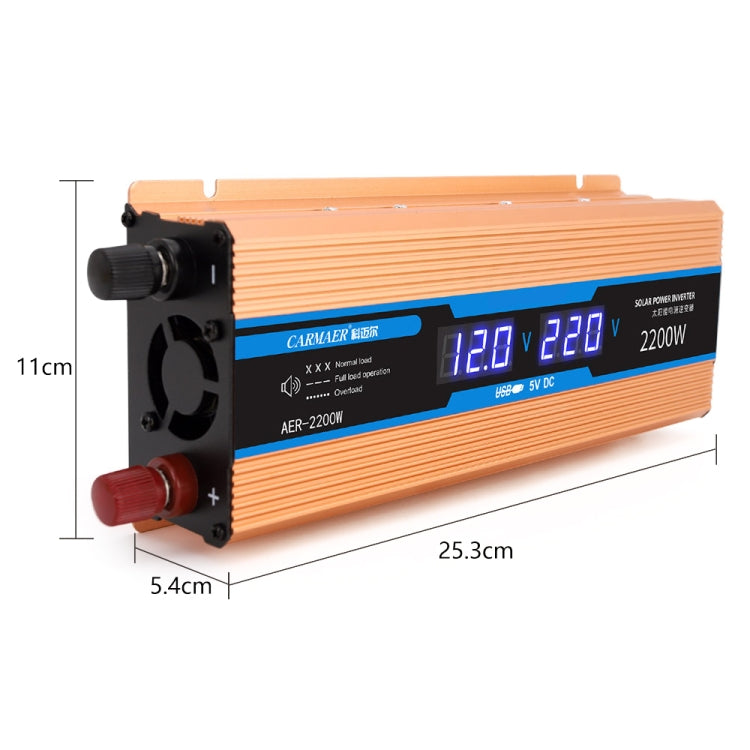 Carmaer Modified Sine Wave 48V to 220V 2200W Car Multi-function Double Digital Display Inverter Household Power Converter - Modified Square Wave by PMC TechLife | Online Shopping South Africa | PMC TechLife | Buy Now Pay Later Mobicred