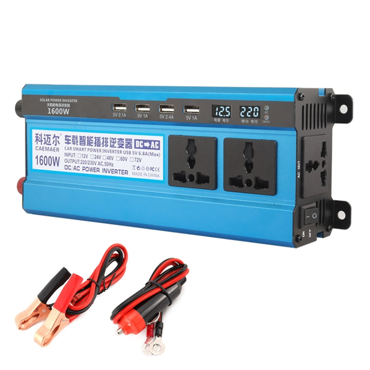 Carmaer 12V to 220V 1600W Three Socket Car Double Digital Display Inverter Household Power Converter - free shipping - PMC TechLife - Order now!