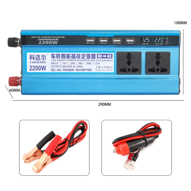 Carmaer 24V to 220V 2200W Three Socket Car Double Digital Display Inverter Household Power Converter - Modified Square Wave by PMC TechLife | Online Shopping South Africa | PMC TechLife | Buy Now Pay Later Mobicred