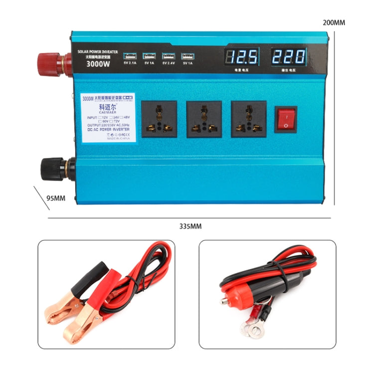 Carmaer 24V to 220V 3000W Intelligent Fan Car Double Digital Display Inverter Household Power Converter - Modified Square Wave by PMC TechLife | Online Shopping South Africa | PMC TechLife | Buy Now Pay Later Mobicred
