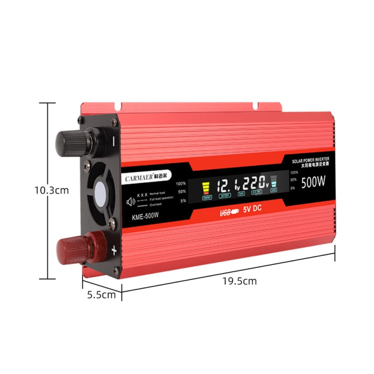 Carmaer Universal 12V to 220V 500W Car LCD Display Inverter Household Power Converter - Modified Square Wave by PMC TechLife | Online Shopping South Africa | PMC TechLife | Buy Now Pay Later Mobicred
