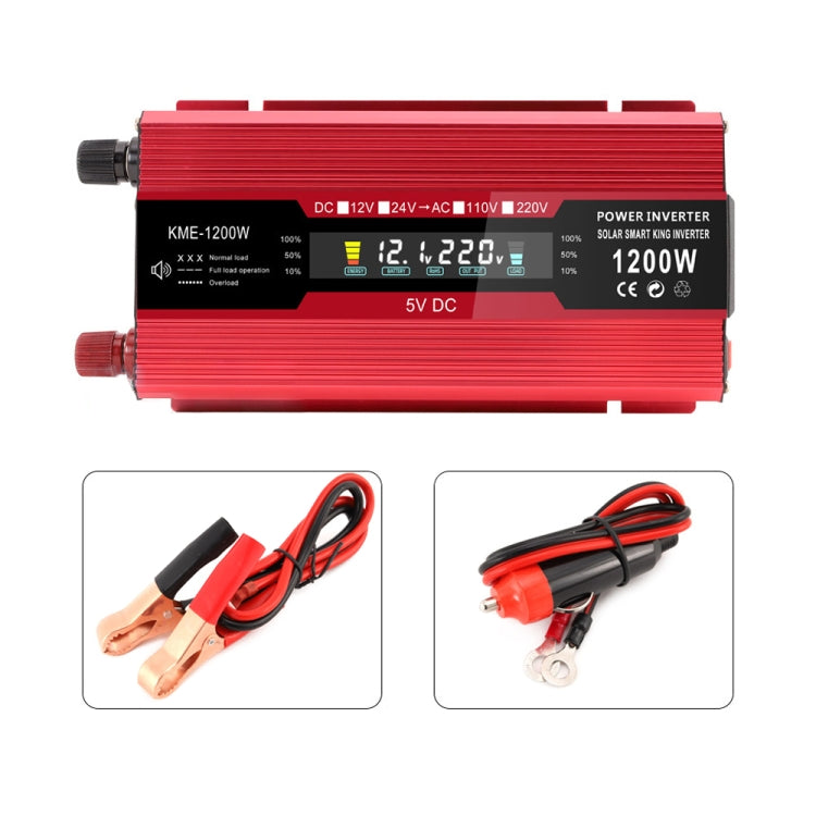 Carmaer US Plug 12V to 110V 1200W Car LCD Display Inverter Household Power Converter - Modified Square Wave by PMC TechLife | Online Shopping South Africa | PMC TechLife | Buy Now Pay Later Mobicred