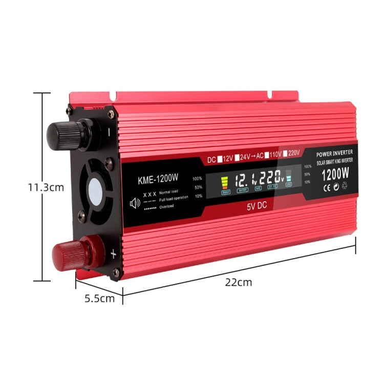 Carmaer US Plug 12V to 110V 1200W Car LCD Display Inverter Household Power Converter - Modified Square Wave by PMC TechLife | Online Shopping South Africa | PMC TechLife | Buy Now Pay Later Mobicred