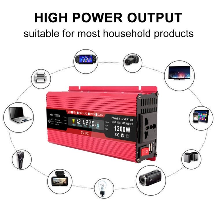 Carmaer US Plug 12V to 110V 1200W Car LCD Display Inverter Household Power Converter - Modified Square Wave by PMC TechLife | Online Shopping South Africa | PMC TechLife | Buy Now Pay Later Mobicred