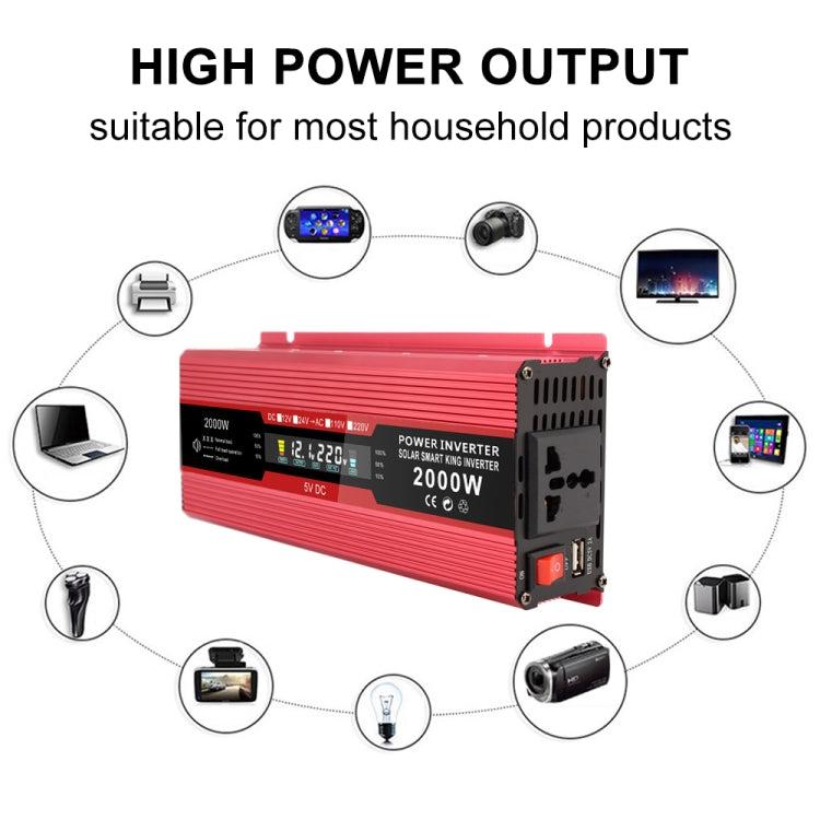 Carmaer US Plug 12V to 110V 2000W Car LCD Display Inverter Household Power Converter - Modified Square Wave by PMC TechLife | Online Shopping South Africa | PMC TechLife | Buy Now Pay Later Mobicred