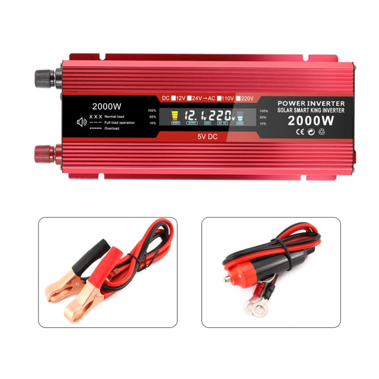 Carmaer Universal 24V to 220V 2000W Car LCD Display Inverter Household Power Converter - Modified Square Wave by PMC TechLife | Online Shopping South Africa | PMC TechLife | Buy Now Pay Later Mobicred