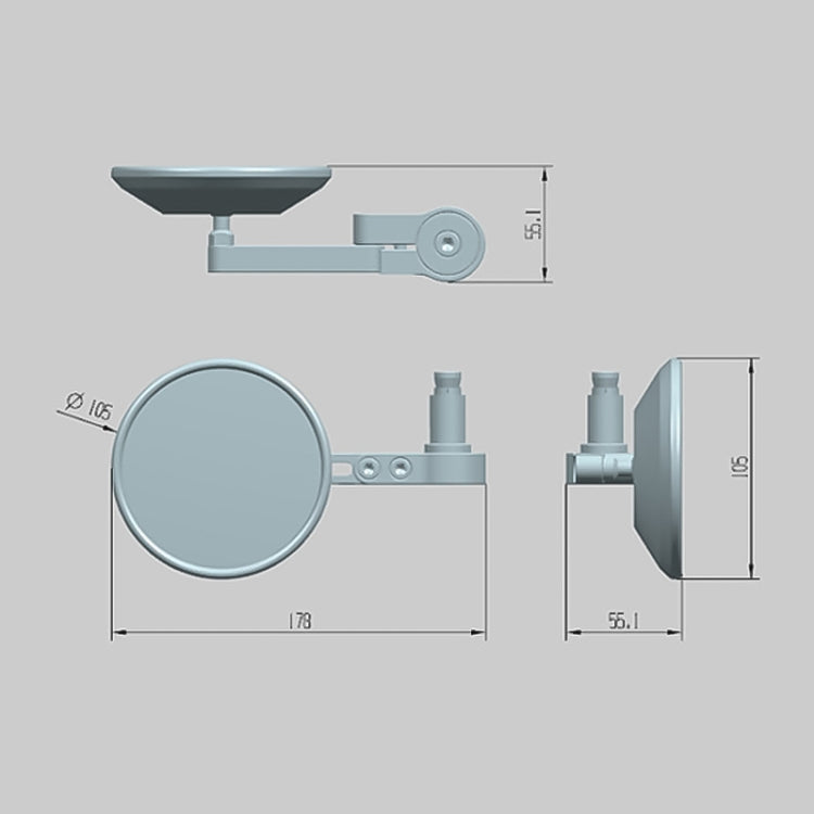 SF-158 Motorcycle Round Blue Glass Adjustable Rearview Mirror Handle Reflective Mirror - Side Mirrors by PMC TechLife | Online Shopping South Africa | PMC TechLife | Buy Now Pay Later Mobicred