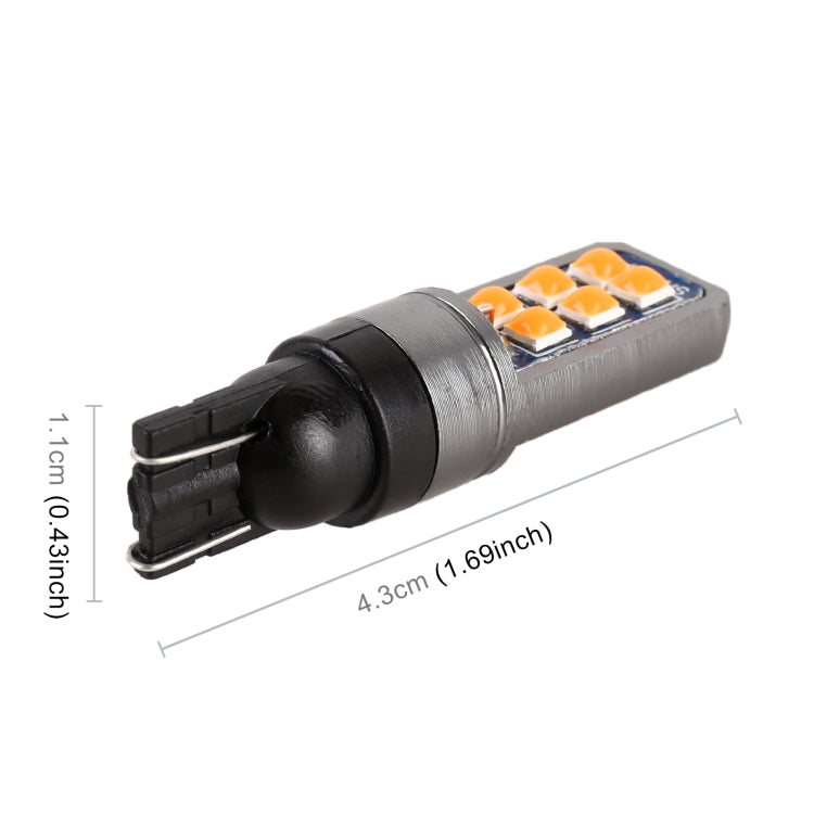 4 PCS T10 DC12V / 4W Car Clearance Light 12LEDs SMD-3030 Lamp Beads (Yellow Light) - Clearance Lights by PMC TechLife | Online Shopping South Africa | PMC TechLife | Buy Now Pay Later Mobicred