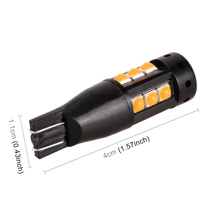 2 PCS T10 DC12V / 6.5W Car Clearance Light 15LEDs SMD-3030 Lamp Beads (Yellow Light) - Clearance Lights by PMC TechLife | Online Shopping South Africa | PMC TechLife | Buy Now Pay Later Mobicred