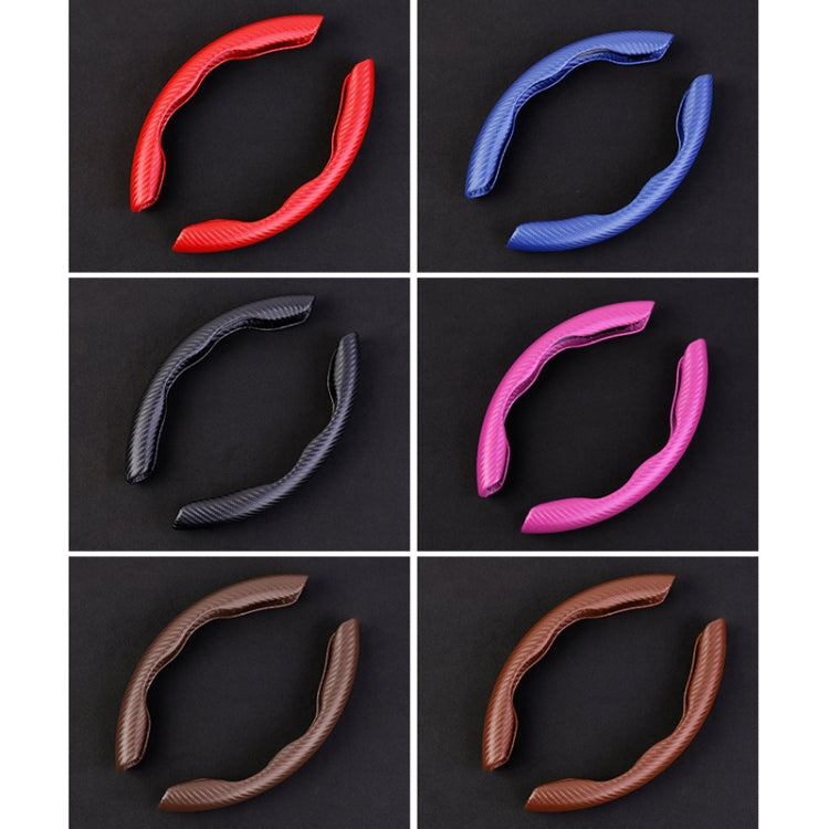 Car Universal Carbon Fiber Texture Leather Steering Wheel Cover (Black) - Steering Wheel Accessories by PMC TechLife | Online Shopping South Africa | PMC TechLife | Buy Now Pay Later Mobicred