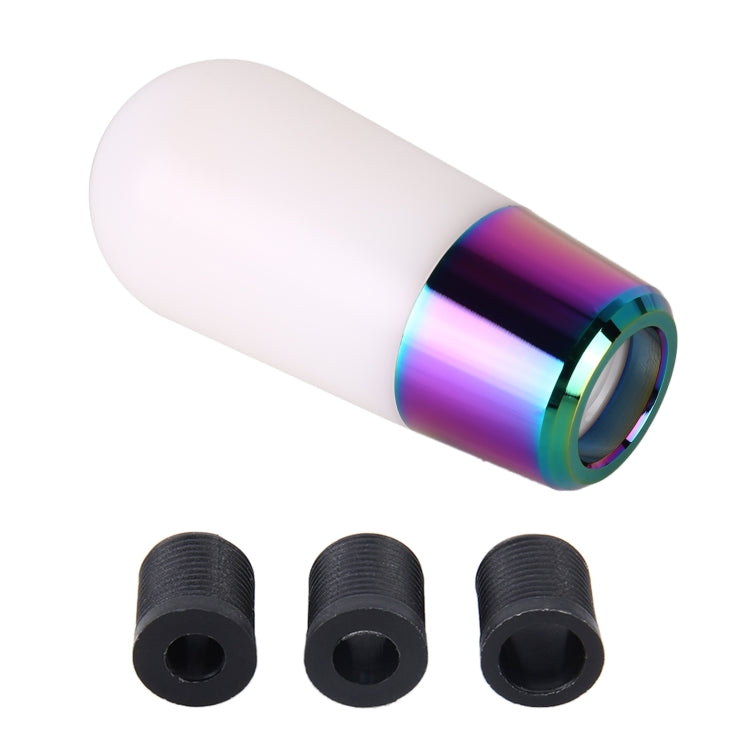 Universal Car Small Ellipsoid Resin + Carbon Fiber Metal Gear Shift Knob (White) - Shift Knob by PMC TechLife | Online Shopping South Africa | PMC TechLife | Buy Now Pay Later Mobicred
