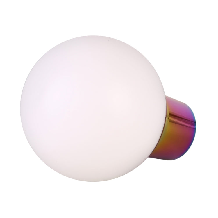 Universal Car Small Round Ball Resin + Carbon Fiber Metal Gear Shift Knob (White) - Shift Knob by PMC TechLife | Online Shopping South Africa | PMC TechLife | Buy Now Pay Later Mobicred