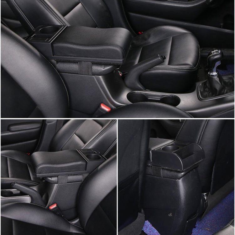 Car Multi-functional Dual USB Armrest Box Booster Pad, Microfiber Leather Curved Type (Black) - free shipping - PMC TechLife - Order now!