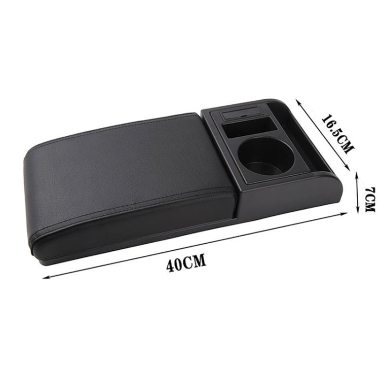 Car Multi-functional Dual USB Armrest Box Booster Pad, Microfiber Leather Straight Type (Black) - Seat Accessories by PMC TechLife | Online Shopping South Africa | PMC TechLife | Buy Now Pay Later Mobicred