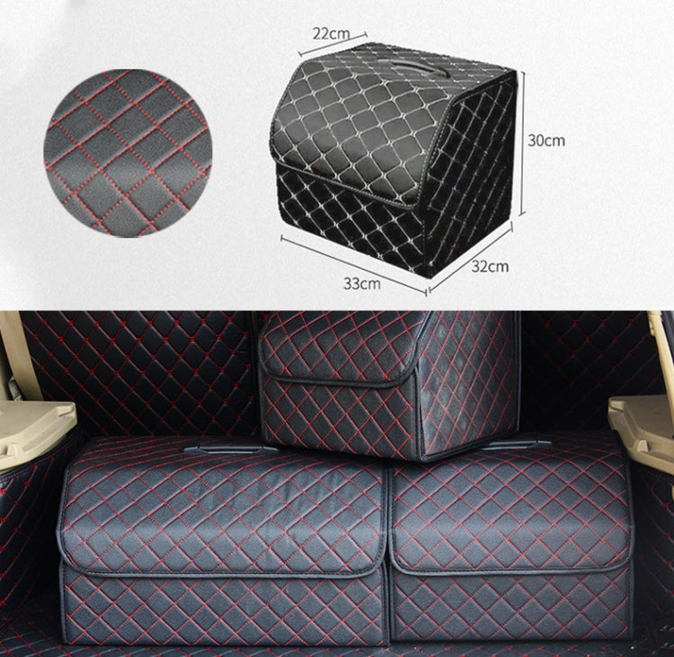 Car Trunk Foldable Storage Box, Checkered Small Size: 33 x 32 x 30cm(Black Red) - Stowing Tidying by PMC Jewellery | Online Shopping South Africa | PMC Jewellery | Buy Now Pay Later Mobicred