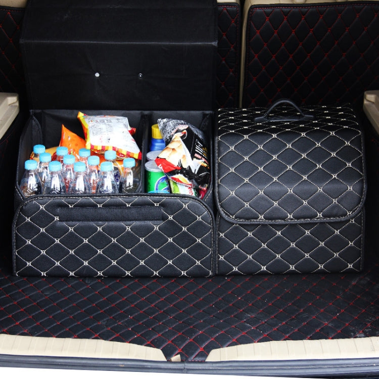 Car Trunk Foldable Storage Box, Rhombic Grid Small Size: 33 x 32 x 30cm (Coffee) - Stowing Tidying by PMC Jewellery | Online Shopping South Africa | PMC Jewellery | Buy Now Pay Later Mobicred