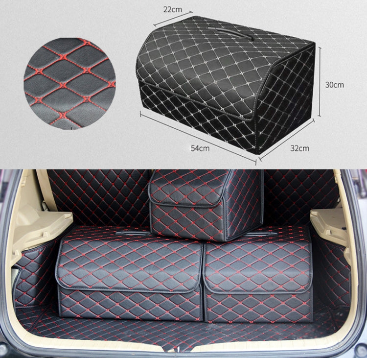 Car Trunk Foldable Storage Box, Rhombic Grid Large Size: 54 x 32 x 30cm (Black Red) - Stowing Tidying by PMC TechLife | Online Shopping South Africa | PMC TechLife | Buy Now Pay Later Mobicred