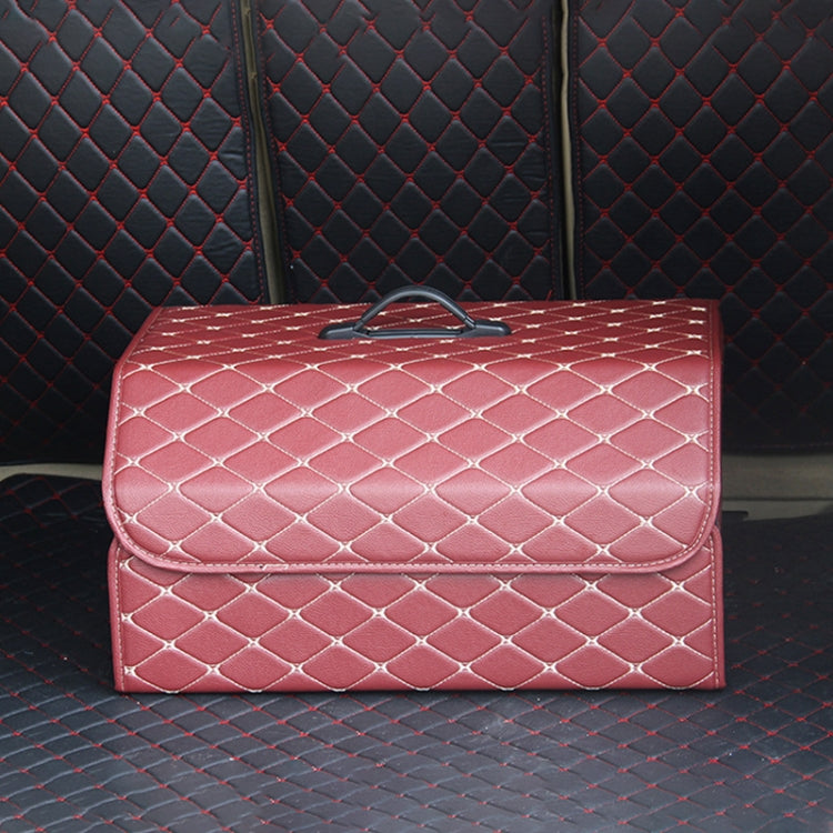 Car Trunk Foldable Storage Box, Rhombic Grid Large Size: 54 x 32 x 30cm (Wine Red) - free shipping - PMC TechLife - Order now!