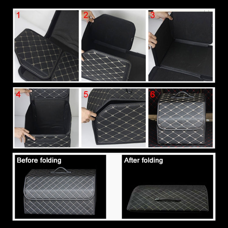 Car Trunk Foldable Storage Box, Rhombic Grid Large Size: 54 x 32 x 30cm (Black Red) - Stowing Tidying by PMC TechLife | Online Shopping South Africa | PMC TechLife | Buy Now Pay Later Mobicred