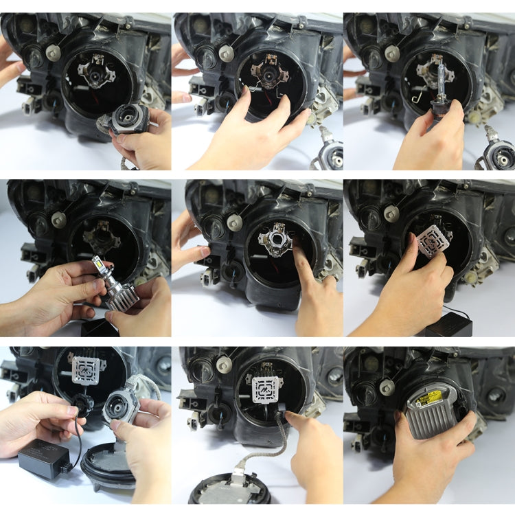 1 Pair D Series D4 Car HID Ballast to LED Headlight DC12V 35W 6000K 7000LM, 7040 Lamp Bead - LED Headlamps by PMC TechLife | Online Shopping South Africa | PMC TechLife | Buy Now Pay Later Mobicred