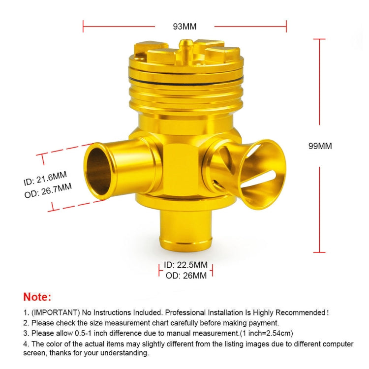 Car Modified Pressure Relief Valve 1.8T/2.7T Discharge Valve for Volkswagen GTi Jetta / Audi A3 A4 A6 TT (Gold) - free shipping - PMC TechLife - Order now!