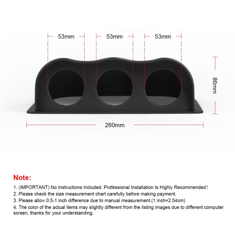 Car 52mm 3 Holes Dash Gauge Meter Pod Mount Holder, Carbon Fiber - Decoration Rings by PMC TechLife | Online Shopping South Africa | PMC TechLife | Buy Now Pay Later Mobicred