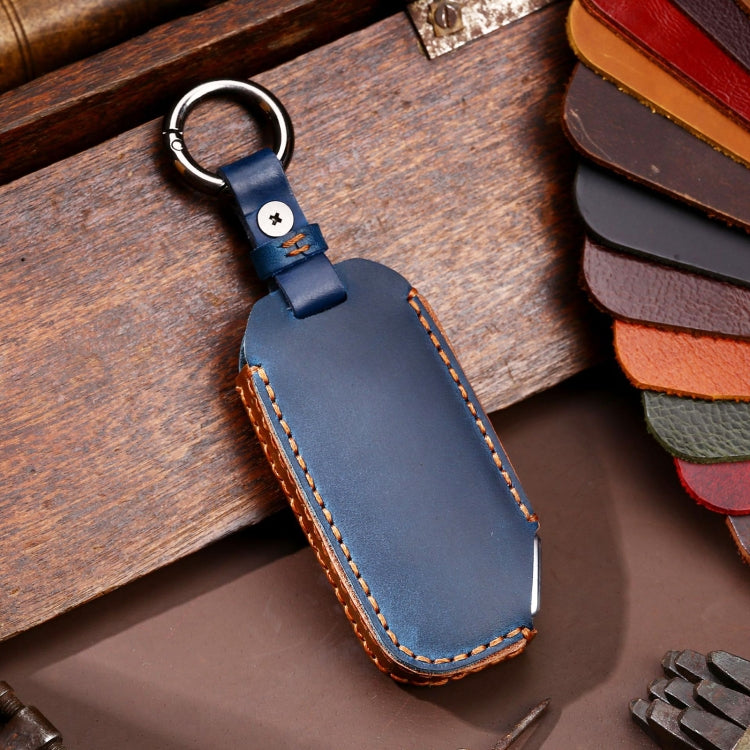 Hallmo Car Cowhide Leather Key Protective Cover for KIA(Blue) - free shipping - PMC TechLife - Order now!