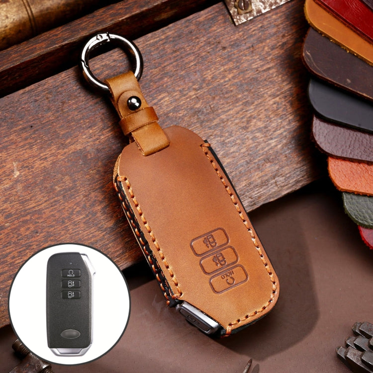 Hallmo Car Cowhide Leather Key Protective Cover for KIA(Brown) - free shipping - PMC TechLife - Order now!