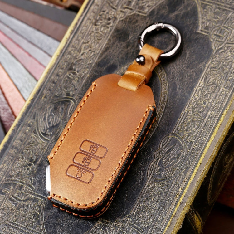 Hallmo Car Cowhide Leather Key Protective Cover for KIA(Brown) - free shipping - PMC TechLife - Order now!