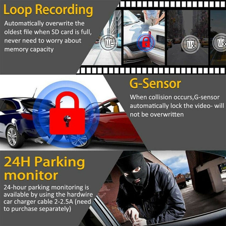 K5 5.5 inch Car Streaming Media Double Recording Vision Driving Recorder - Car DVRs by PMC TechLife | Online Shopping South Africa | PMC TechLife | Buy Now Pay Later Mobicred