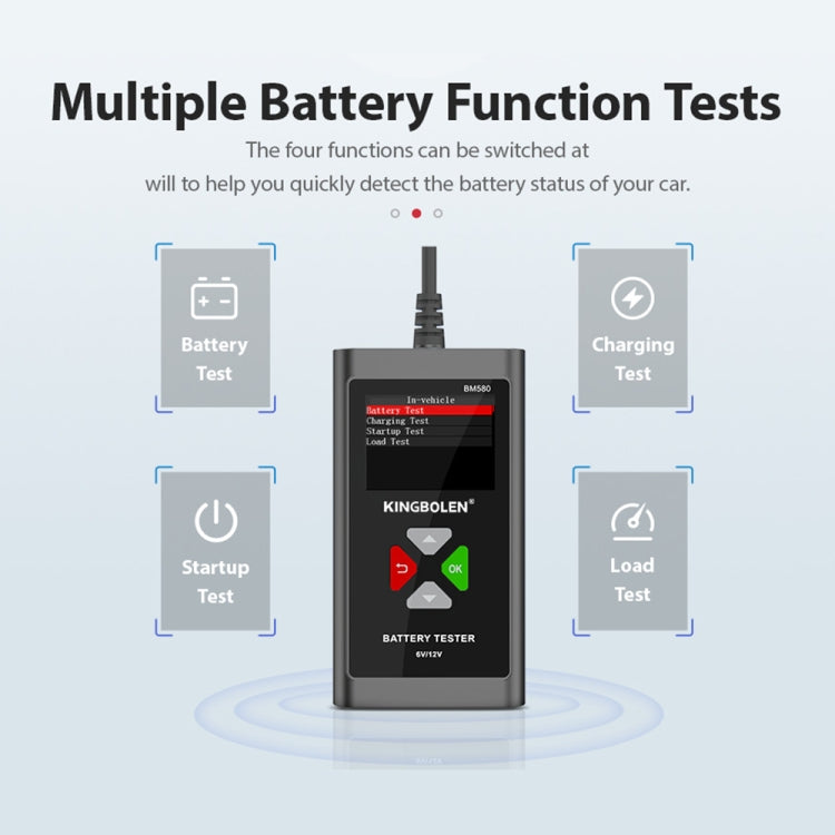KINGBOLEN BM580 6V 12V Car Digital Load Battery Tester - Electronic Test by PMC TechLife | Online Shopping South Africa | PMC TechLife | Buy Now Pay Later Mobicred