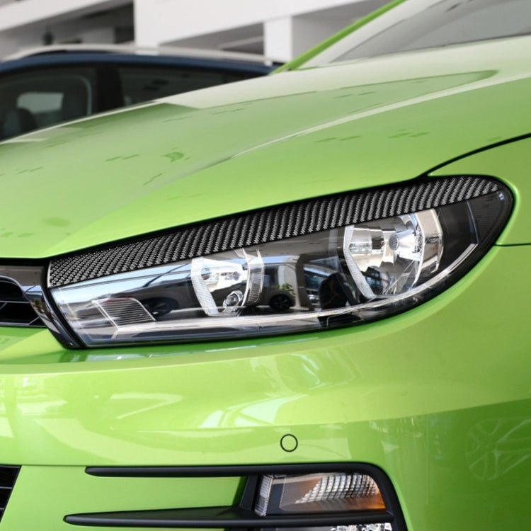 2 PCS / Set Carbon Fiber Car Light Eyebrow Decorative Sticker for Volkswagen Scirocco 2009-2016,Left and Right Drive Universal - Lamp Decoration by PMC TechLife | Online Shopping South Africa | PMC TechLife | Buy Now Pay Later Mobicred