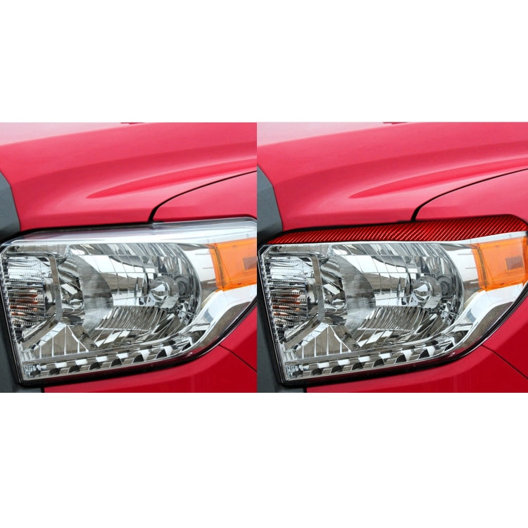 2 PCS / Set Carbon Fiber Car Headlight Eyebrow Decorative Sticker for Toyota Tundra 2014-2018,Left and Right Drive Universal(Red) - Lamp Decoration by PMC TechLife | Online Shopping South Africa | PMC TechLife | Buy Now Pay Later Mobicred