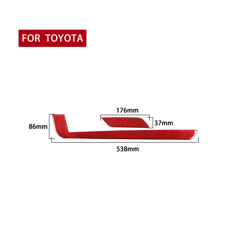 2 PCS / Set Carbon Fiber Car Central Control Gear Side Trim Decorative Sticker for Toyota Tundra 2014-2018,Left and Right Drive Universal (Red) - Car Interior Mouldings by PMC TechLife | Online Shopping South Africa | PMC TechLife | Buy Now Pay Later Mobicred