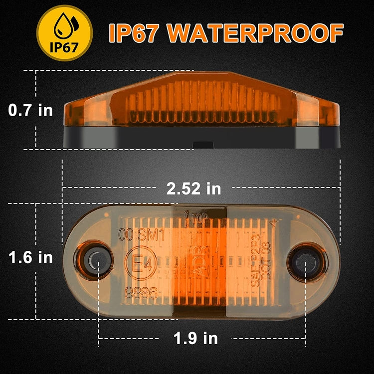 10 PCS MK-019 Car / Truck 6LEDs Side Marker Indicator Lights Bulb Lamp (Yellow Light) - free shipping - PMC TechLife - Order now!
