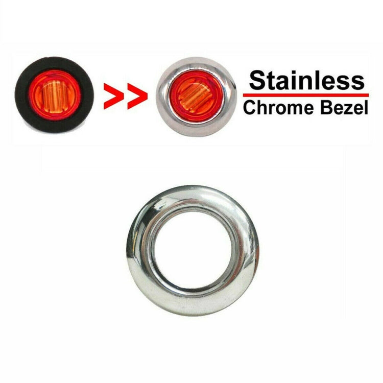 10 PCS MK-118 3/4 inch Metal Frame Car / Truck 3LEDs Side Marker Indicator Lights Bulb Lamp (Red Light) - Clearance Lights by PMC TechLife | Online Shopping South Africa | PMC TechLife | Buy Now Pay Later Mobicred