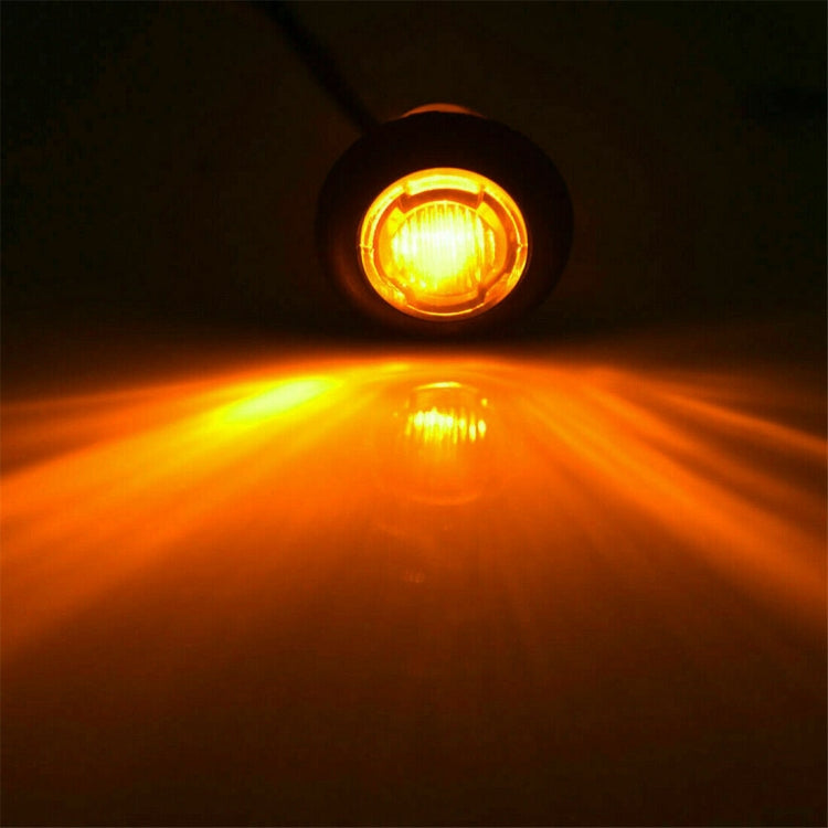 10 PCS MK-118 3/4 inch Metal Frame Car / Truck 3LEDs Side Marker Indicator Lights Bulb Lamp (Yellow Light) - Clearance Lights by PMC TechLife | Online Shopping South Africa | PMC TechLife | Buy Now Pay Later Mobicred