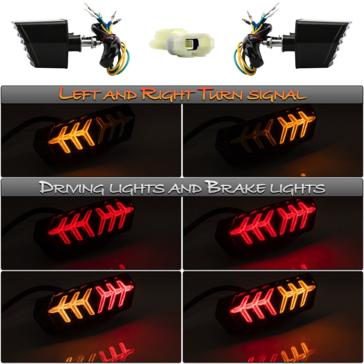 2 PCS KC670 Motorcycle Integrated Flashing Turn Signal Brake Tail Light for Honda MSX125 CBR650F CTX700(Transparent) - Signal Lights by PMC TechLife | Online Shopping South Africa | PMC TechLife | Buy Now Pay Later Mobicred