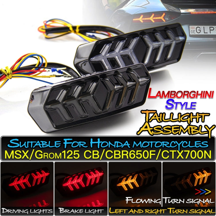 2 PCS KC670 Motorcycle Integrated Flashing Turn Signal Brake Tail Light for Honda MSX125 CBR650F CTX700(Transparent) - Signal Lights by PMC TechLife | Online Shopping South Africa | PMC TechLife | Buy Now Pay Later Mobicred