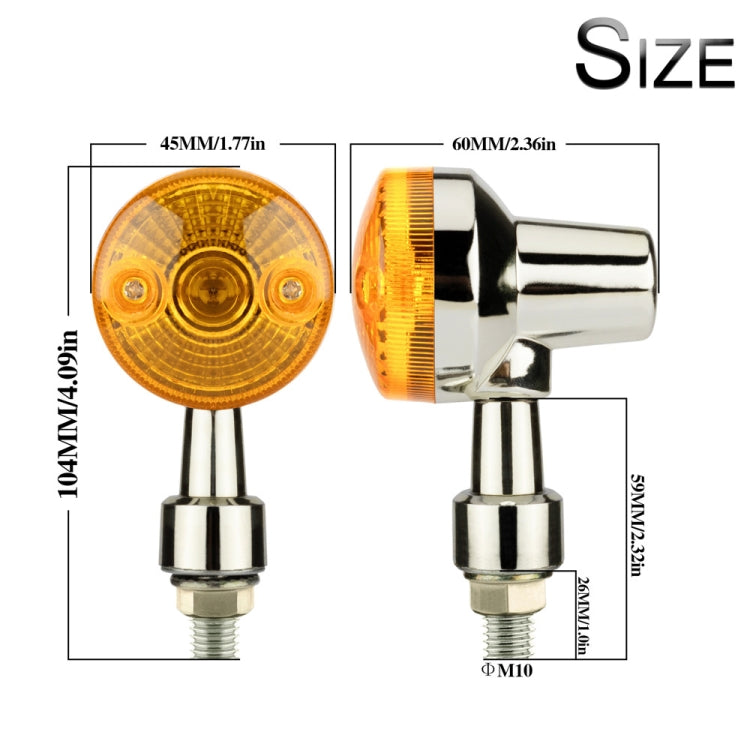 2 PCS PE-ZS101 Motorcycle Turn Signal Light (Silver) - Turn Signal by PMC TechLife | Online Shopping South Africa | PMC TechLife